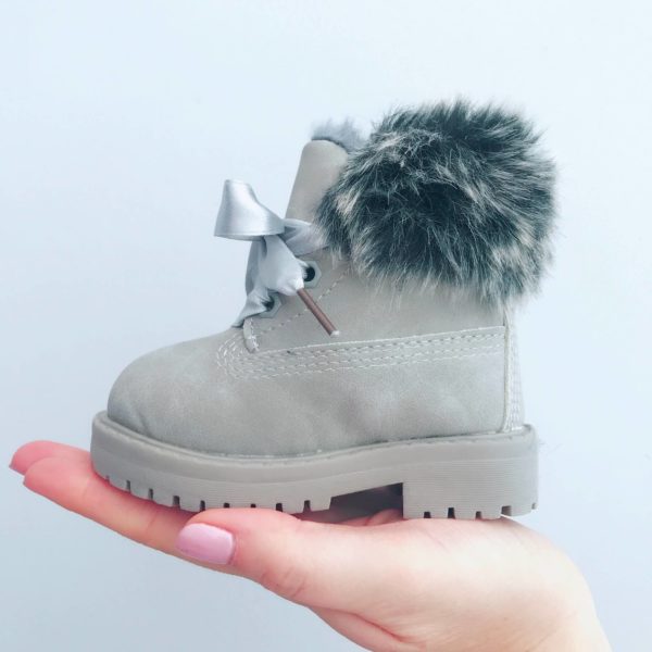 Itty Bitty Alaskan Grey Winter fur boots