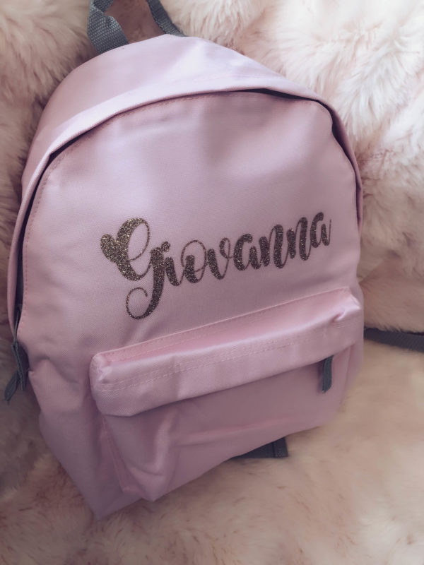 Itty Bitty Pink Personalised Rose Gold Kids Backpacks & Rucksacks