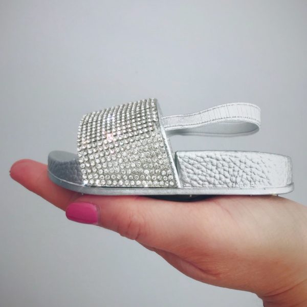 Bitty Silver Sparkle Sandals Sliders