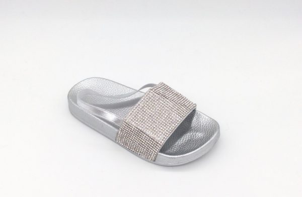 Itty Bitty Silver Sparkle Sandals Sliders