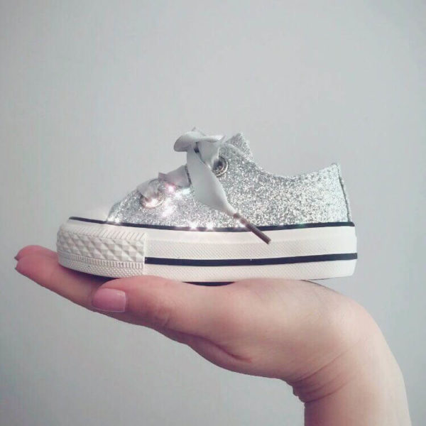 Itty Bitty Silver Sparkle Trainers