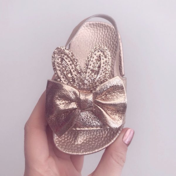 Itty Bitty Gold Bunny Sandals Sliders