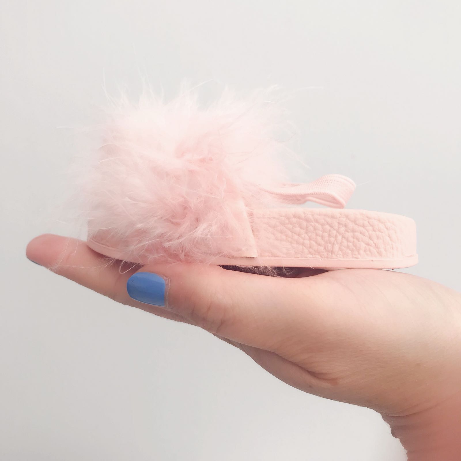 fluffy pink sliders