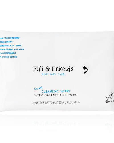 Fifi & Friends 100% Organic Travel Cleansing Wipes with Organic Aloe Vera - 32 Wipes