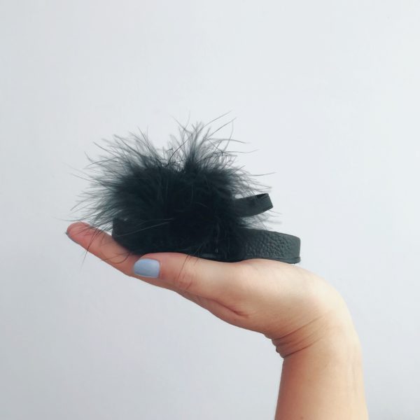 Itty Bitty Limited Edition Black Fluffy Sliders