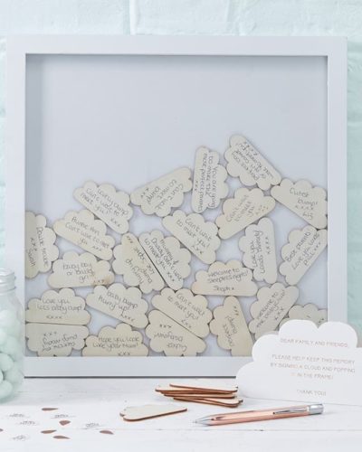 Itty Bitty Baby Shower Hello World Wooden Frame Guestbook