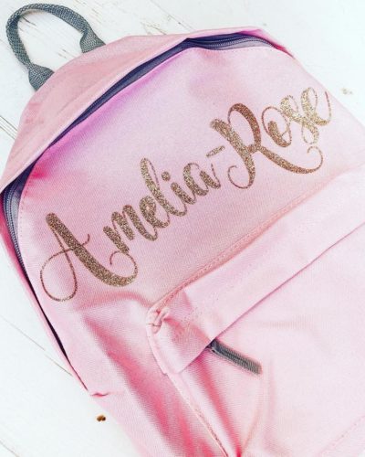 Itty Bitty Pink Personalised Rose Gold Kids Backpacks & Rucksacks