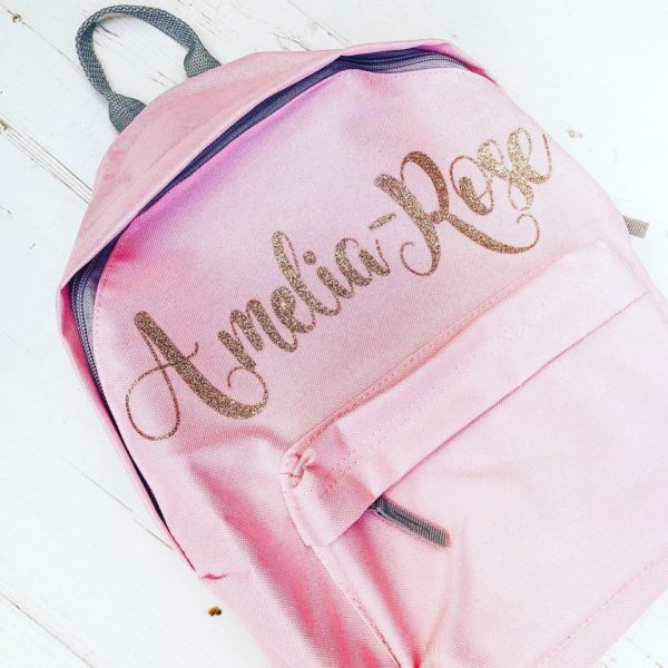 Itty Bitty Pink Personalised Rose Gold Kids Backpacks & Rucksacks