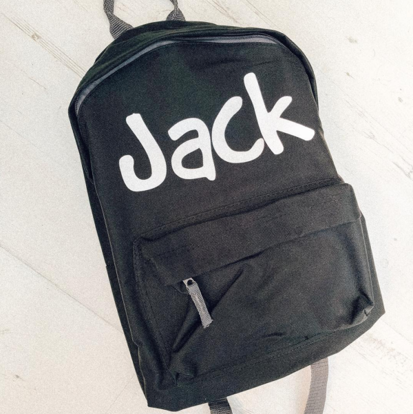 Itty Bitty Black Personalised Boys Kids Backpacks & Rucksacks