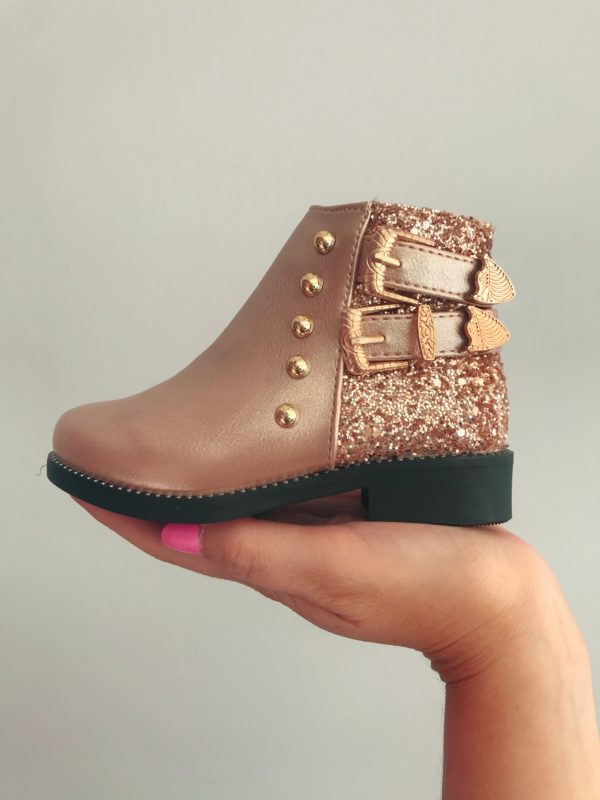 Itty Bitty Rose Gold Sparkle Boots