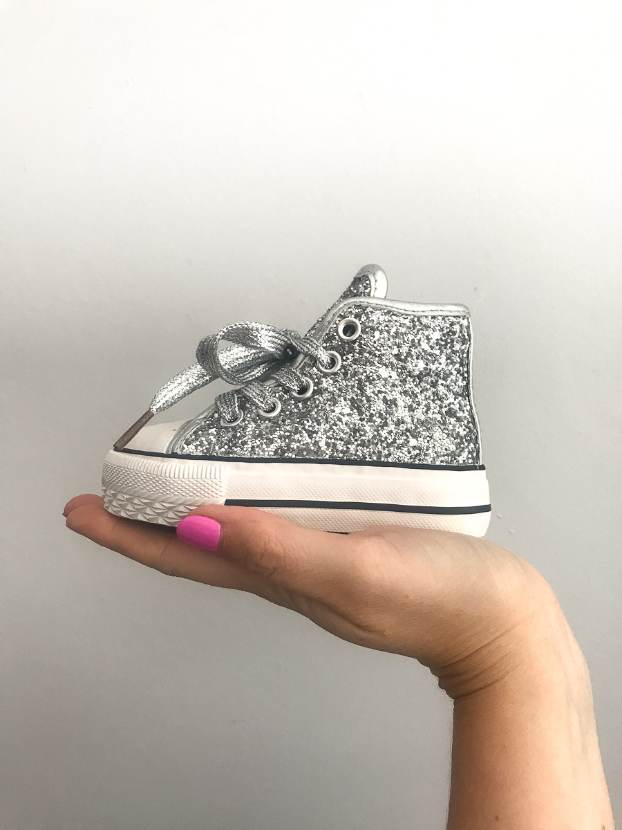 silver high top trainers