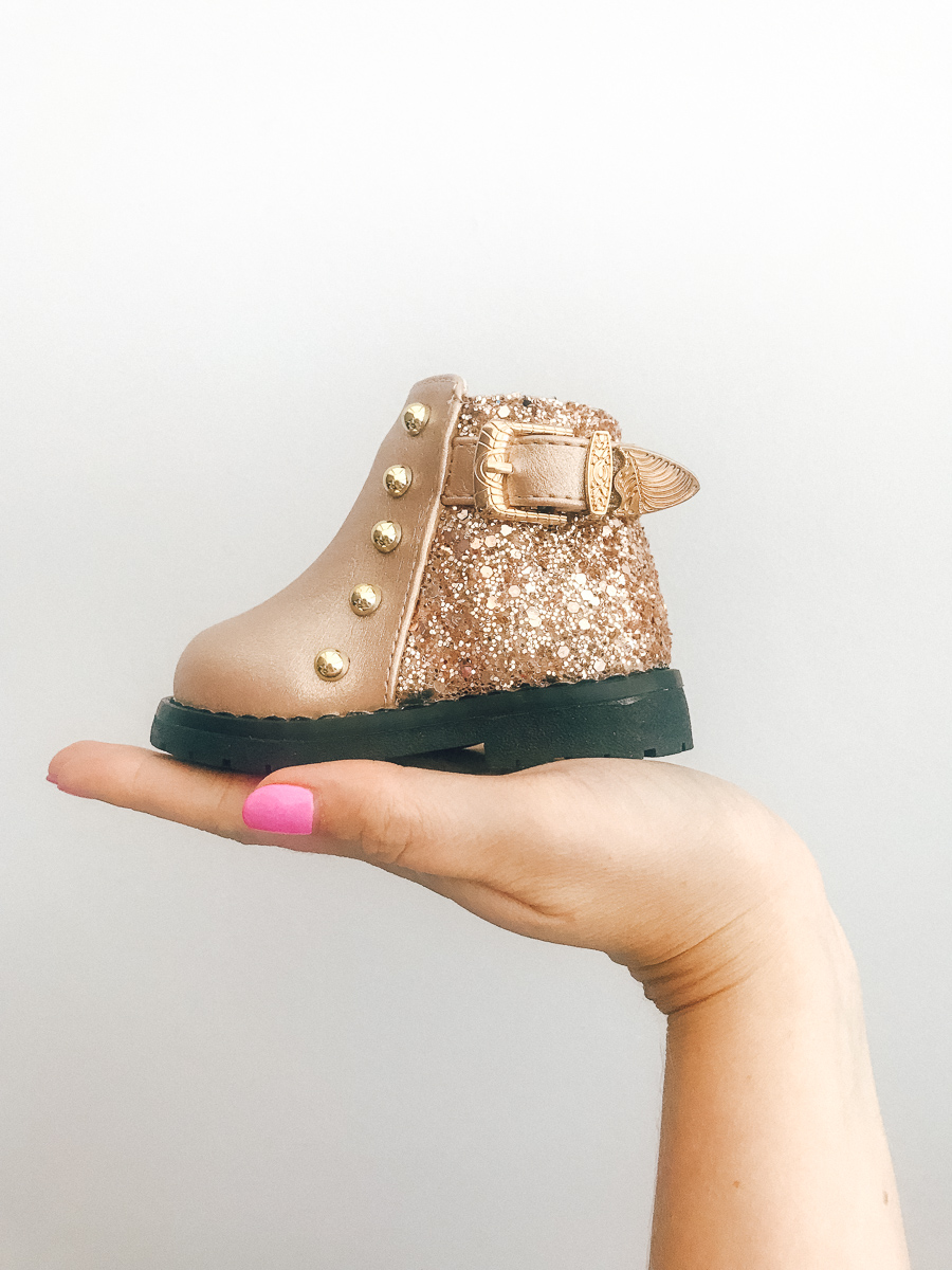 rose gold baby boots