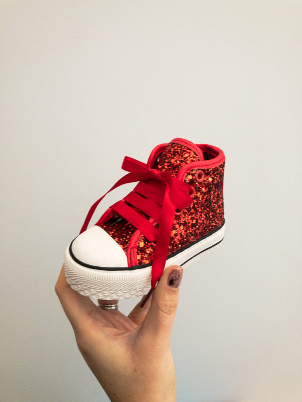 Itty Bitty Limited Edition Christmas Red Glitter High Top Trainers