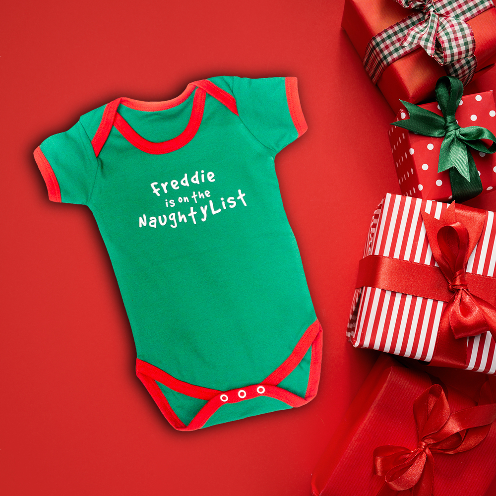 personalised christmas baby grows
