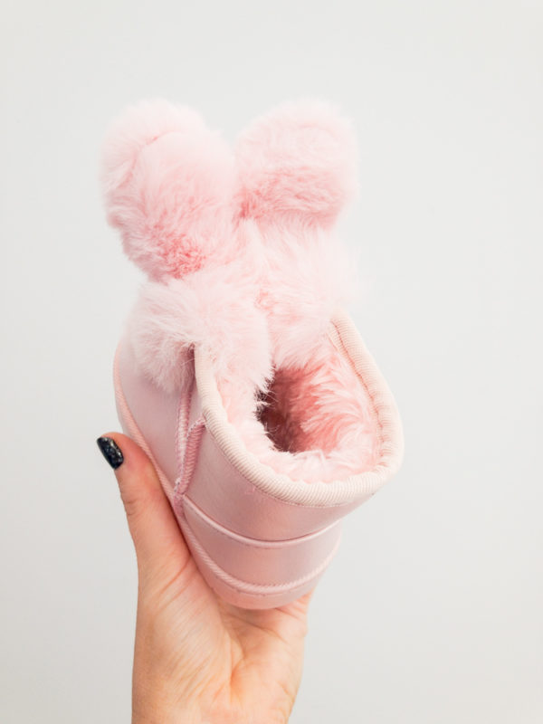 Itty Bitty Limited Edition Pink Bunny Bow Fur Boots