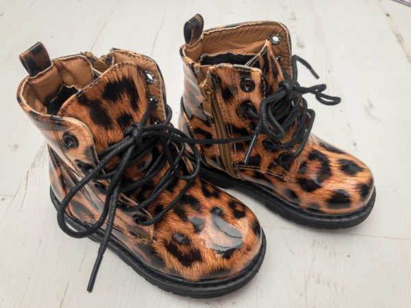Itty Bitty Patent Leopard Print Boots