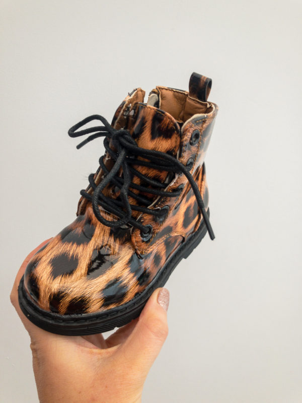 Itty Bitty Patent Leopard Print Boots