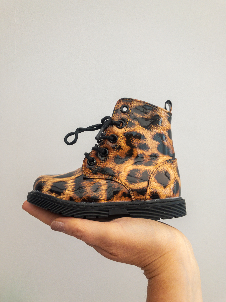 Itty Bitty Patent Leopard Print Boots 