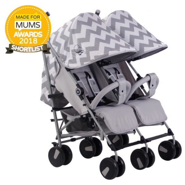 Billie Faiers MB22 Grey Chevron Twin Stroller