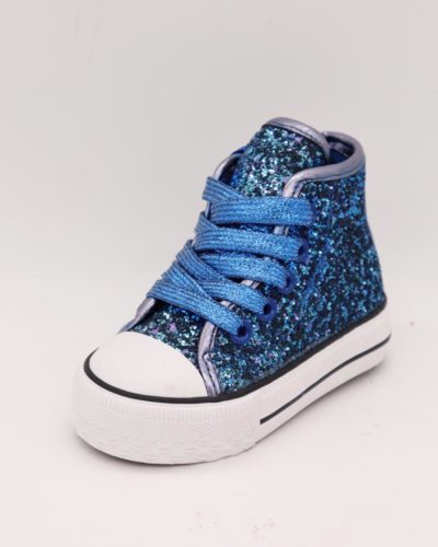 Itty Bitty Glitter Limited Edition Blue High Top Trainers