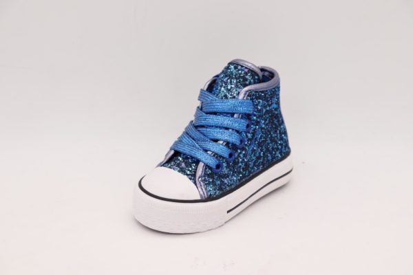 Itty Bitty Glitter Limited Edition Blue High Top Trainers