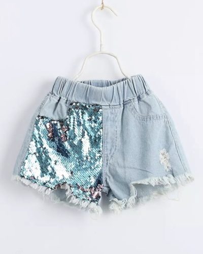 Itty Bitty Pink/Blue Sequin shorts
