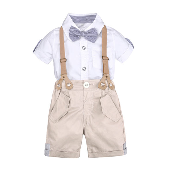 Itty Bitty Babies Boys Gentlemen Bow Tie T-Shirt + Shorts Set