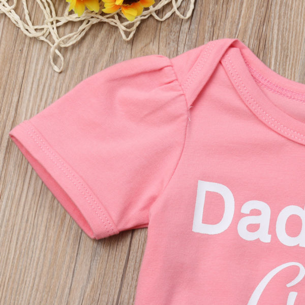 Daddys Girl Print Short Sleeve Tulle Mesh Bodysuit