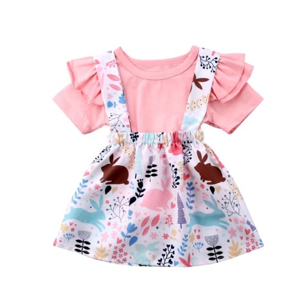 Itty Bitty Ruffle Top and Floral Pinafore Set