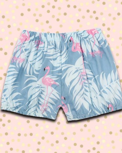 Itty Bitty Baby Blue Flamingo Summer Shorts