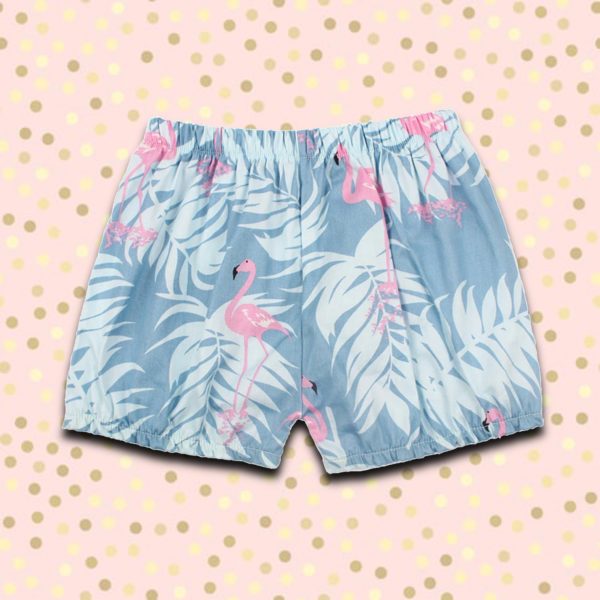 Itty Bitty Baby Blue Flamingo Summer Shorts
