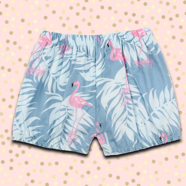 Itty Bitty Baby Blue Flamingo Summer Shorts