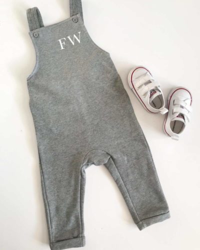 Itty Bitty Grey Personalised Dungarees