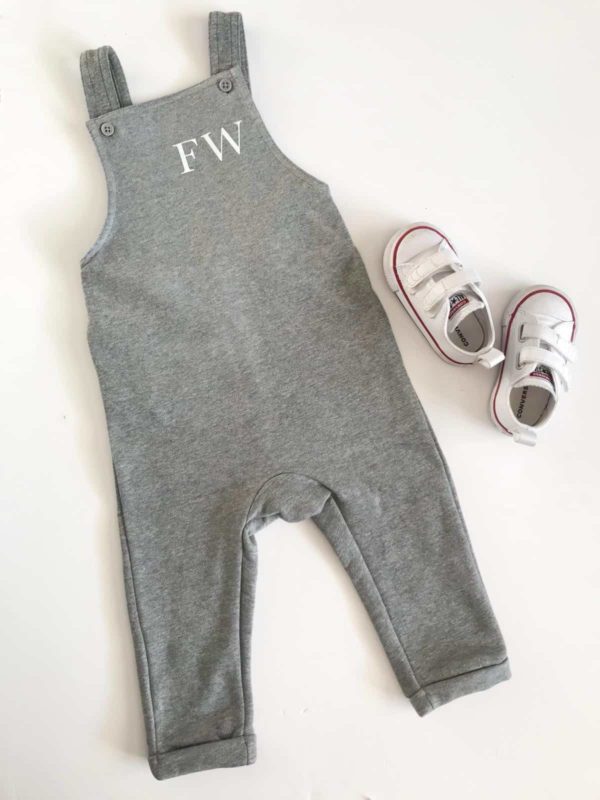 Itty Bitty Grey Personalised Dungarees