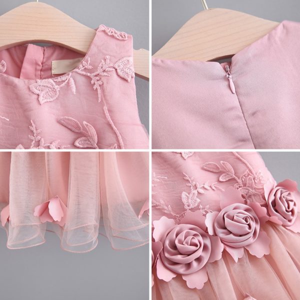Itty Bitty Rose Summer Pink Floral Dress