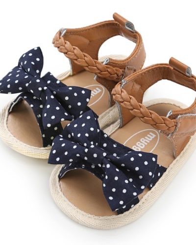 Itty Bitty Baby Girls Bow Spot Blue Sandals