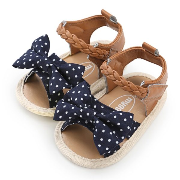 Itty Bitty Baby Girls Bow Spot Blue Sandals