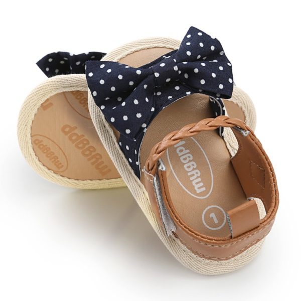 Itty Bitty Baby Girls Bow Spot Blue Sandals