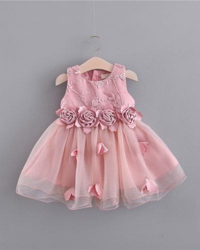 Itty Bitty Rose Summer Pink Floral Dress