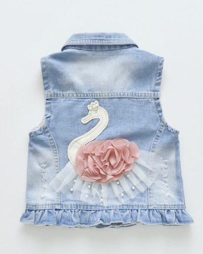 Itty Bitty Princess Swan Denim Jacket