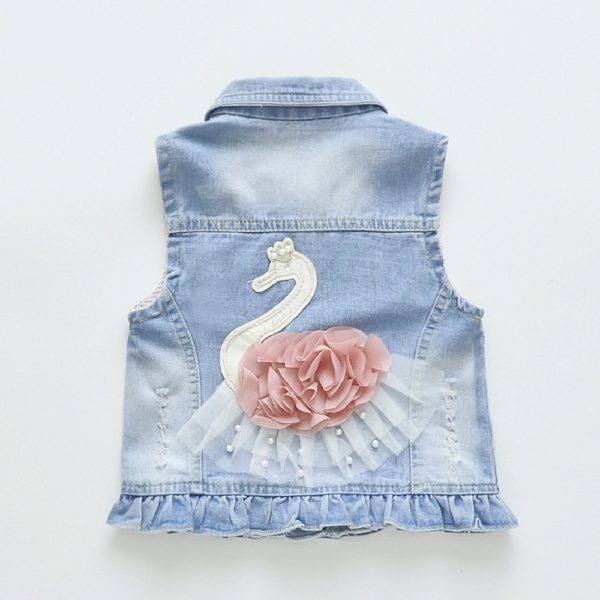 Itty Bitty Princess Swan Denim Jacket