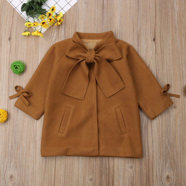 Itty Bitty Brown Wool Bowknot Coat