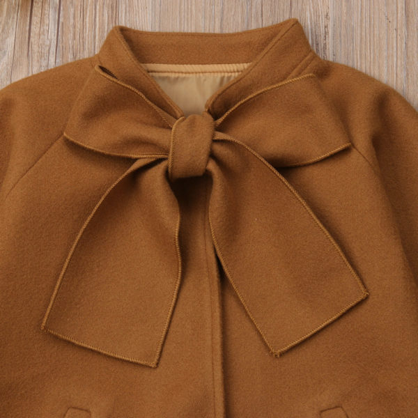 Itty Bitty Brown Wool Bowknot Coat
