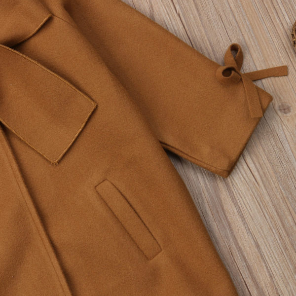 Itty Bitty Brown Wool Bowknot Coat