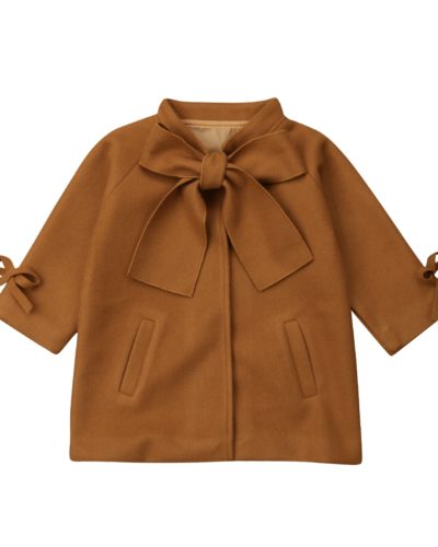 Itty Bitty Brown Wool Bowknot Coat