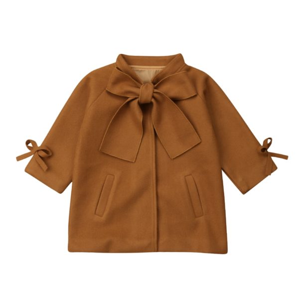 Itty Bitty Brown Wool Bowknot Coat