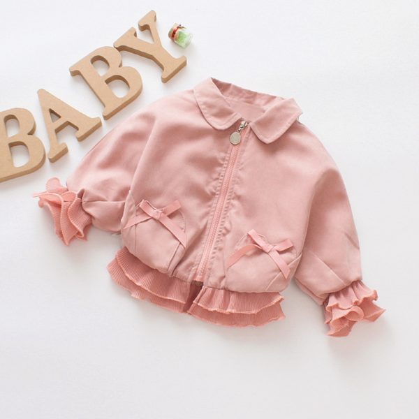 Itty Bitty Pink Bow Baby Girls Jacket