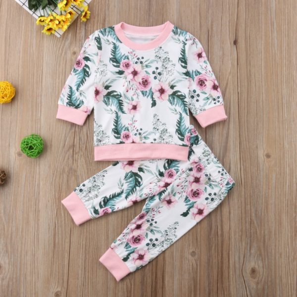 Itty Bitty Pink & White Floral Tracksuit