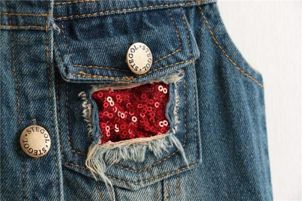 Itty Bitty Sparkle Owl Denim Jacket