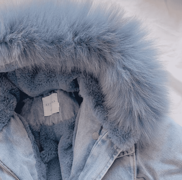 Itty Bitty Blue Denim Super Snuggle Winter Fashion Coat